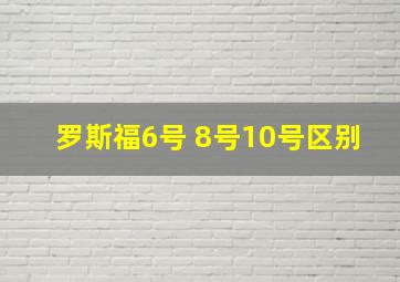 罗斯福6号 8号10号区别